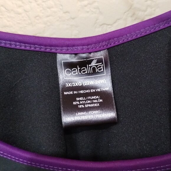 Black & Purple Bathing suite. Brand New.  Size  3X - Picture 5 of 5